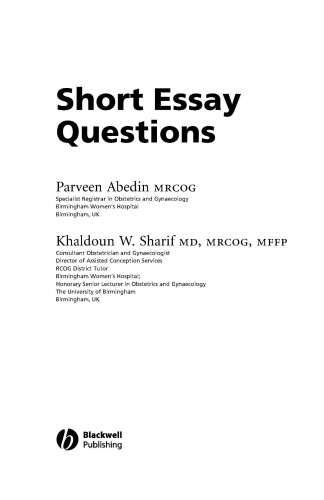 MRCOG II Short Essay Questions