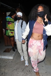 Lizzo, Kehlani & SZA - Holding hands after dinner at The Nice Guy in Los Angeles, April 21, 2021