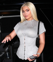 Kylie Jenner - steps out in leather pants and stunning blonde hair in Beverly Hills, California | 06/23/2020