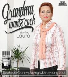 Mature - Laura H. (72) - This curvy redhead grandma loves playing with a young hard cock  Mature.nl