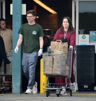 Sophia Bush - wears latex gloves during a trip to whole foods in Los Angeles, March 16, 2020