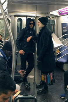 Rami Malek & Lucy Boynton - ride the NYC Subway after doing some shopping in Manhattan's Soho area, February 5, 2020