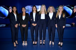 Emma Raducanu - poses with her team at Nausicaá Aquarium prior to Billie Jean King Cup qualifying matches - Boulogne sur Mer, France - April 10, 2024