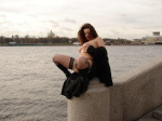 Redhead Alisa in fishnets and boots in public  DirtyPublicNudity 