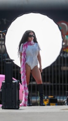 Charli XCX - on set filming the music video for "Speed Drive" in Los Angeles, August 2, 2023