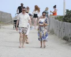 Alicia Vikander & Michael Fassbender - Out for a walk with their baby and some friends in Ibiza, August 24, 2021