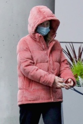 Lili Reinhart - dresses warmly for a rainy walk with her rescue dog Milo in Vancouver, Canada | 12/13/2020