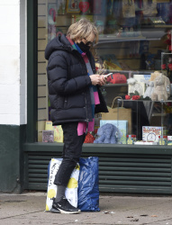 Sally Dynevor - Waiting in the post office queue before heading for some grocery and flowers shopping at M&S in Cheshire, February 8, 2021