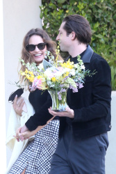 Lily James - Looks smitten as her new musician boyfriend Michael Shuman takes her to meet his parents in Los Angeles, March 27, 2021