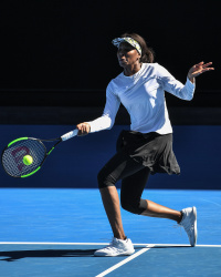 Venus Williams - during practice at the 2019 Australian Open at Melbourne Park in Melbourne, 11 January 2019
