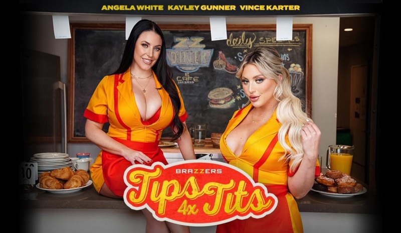 Angela White & Kayley Gunner - Tips 4x Tits 720p