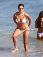 Brooks Nader - Wears a white bikini at a beach in Miami December 30, 2020