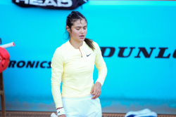 Emma Raducanu - practice session at Mutua Madrid Open - Madrid, Spain - April 22, 2024