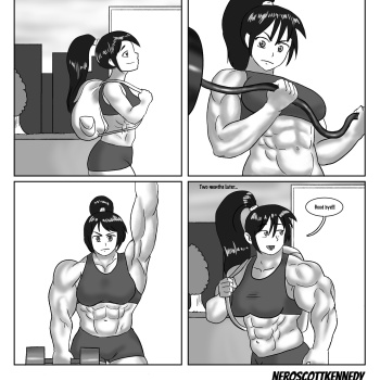 Retro tugging girlfriend muscle