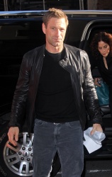 Aaron Eckhart - Arriving at a press conference for 'Olympus Has Fallen' in New York - March 9, 2013