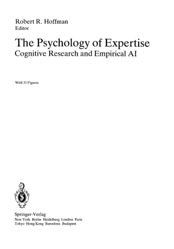 The Psychology of Expertise   Cognitive Research and Empirical AI