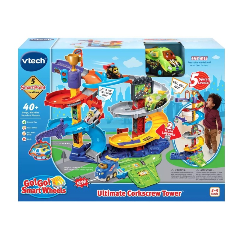 VTech Go Go Smart Wheels Ultimate Corkscrew Tower 2 in 1 With Sounds and Music for sale online