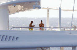 Michael B. Jordan - seen enjoying the sun in a luxury yacht in St. Barts, 01/21/2021