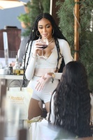 Winnie Harlow - enjoys wine with friends at Il Pastaio restaurant in Beverly Hills, California | 07/16/2020