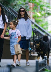 Emily Ratajkowski -Walking her dog with a friend in New York May 9, 2024