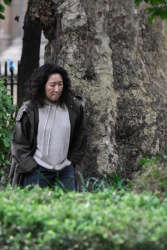 Sandra Oh - Seen filming scenes for 'Killing Eve' Season 4 in London, August 17, 2021