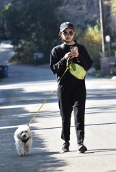 Lucy Hale - Walking her dog in Los Angeles February 4, 2021