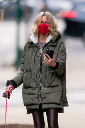 Naomi Watts - Spotted face timing with Billy Crudup on a dog walk in New York City, January 16, 2021