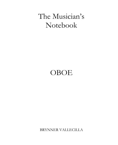 THE MUSICIAN'S NOTEBOOK OBOE T7BKCaBb_t