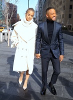 Jasmine Sanders & Terrence J - Seen arriving to the Roc Nation brunch in New York City, 01/27/2018