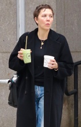 Maggie Gyllenhaal - Starts the New Year with a healthy protein green juice while out and about in Manhattan’s Downtown area, January 2, 2023
