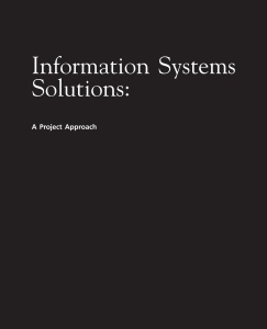 Information Systems Solutions   A Project Approach