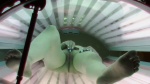 Czechav Slut masturbating in solarium