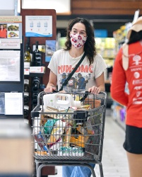 Lena Headey - Spotted with her cart full while grocery shopping at Gelson's Supermarket in Los Angeles, April 21, 2021