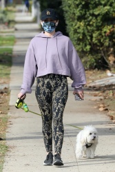 Lucy Hale - gets back to her routine and goes for a hike with her dog in Los Angeles, California | 01/03/2021