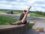 Exciting upskirts on the side of road with Darja