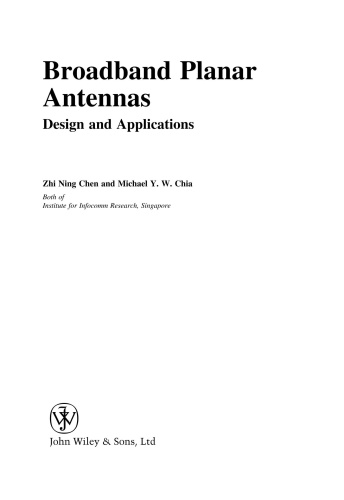 Broadband Planar Antennas Design and Applications