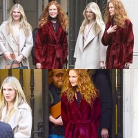 Lily Rabe films  'The Undoing' with Nicole Kidman for HBO in NYC 3/14/19