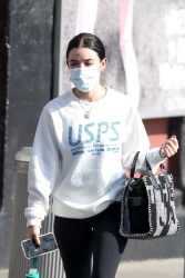 Lucy Hale - picks up some coffee to go after her Monday workout in Los Angeles, California | 01/04/2021