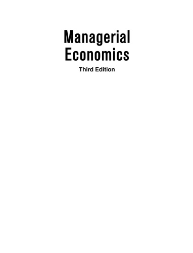 Managerial Economics, Third edition