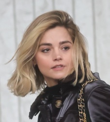 Jenna Coleman - Looks sensational  with her newly blonde hair as she makes a appearance with her co-star Aidan Turner in London, January 7, 2023