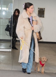 Millie Bobby Brown - taking one of her dogs for a walk, New York City - February 29, 2024