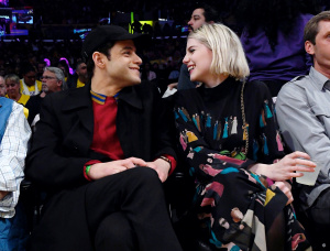 Rami Malek & Lucy Boynton - attend the Washington Wizards and Los Angeles Lakers basketball game in Los Angeles, November 29, 2019