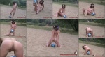 Naked Klara and her volleyball playing on the beach