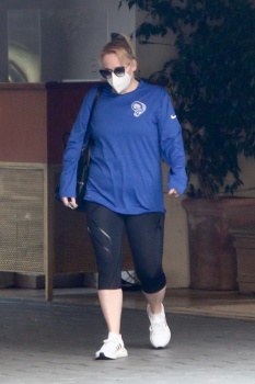 Rebel Wilson - Leaving the Sunset Tower Hotel in West Hollywood, October 15, 2020