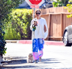 Lucy Hale - Takes her morning walk with her dog in Studio City February 24, 2021