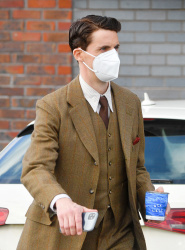 Matthew Goode - On the set of 'A Beacon of Change' in Manchester, March 25, 2021