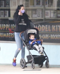 Krysten Ritter - takes her son to a Toy Shop in Los Angeles, California | 02/13/2021