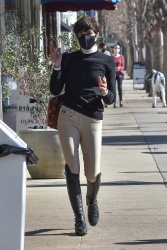 Selma Blair - Wears her riding outfit while she gets coffee from Alfred in Studio City, January 21, 2021