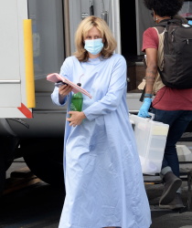 Sarah Paulson - Gets into character as Linda Tripp on the set of 'American Crime Story: Impeachment' filming in Los Angeles, August 11, 2021