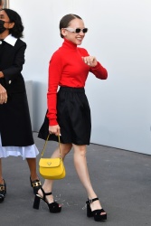 Shira Haas is seen ahead of the Prada fashion show during the Milan Fashion Week Spring / Summer 2022 in Milan, Italy | 09/24/2021